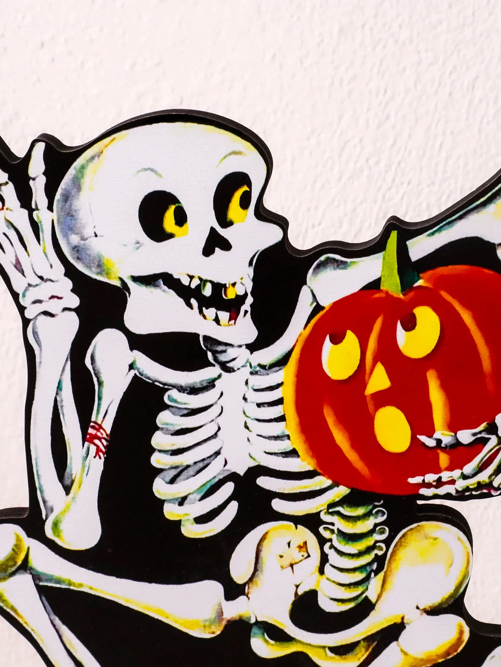 Halloween Skeleton Tabletop Ornament Holding Pumpkin