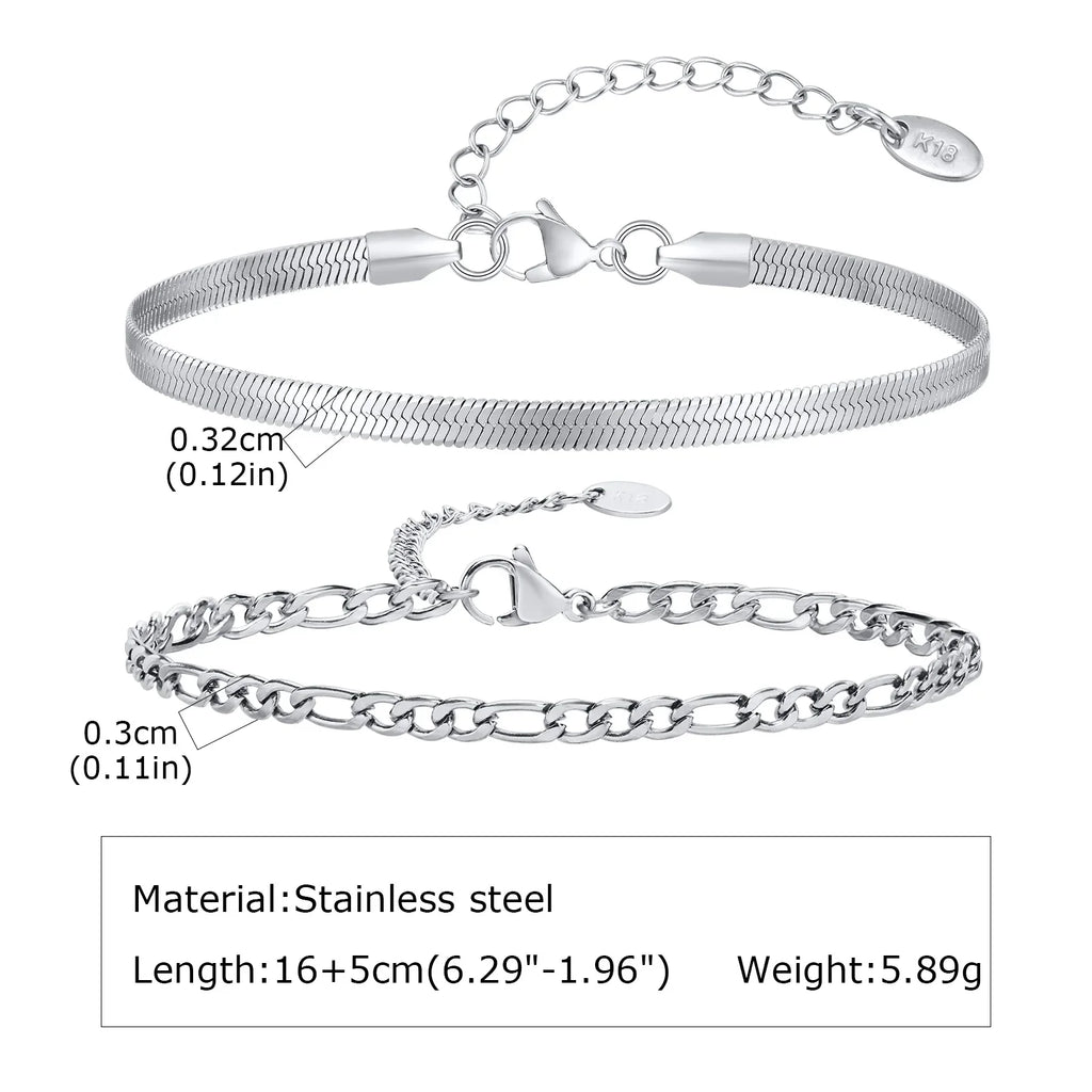 1/2/3pcs Chain Bracelet for Men Women,Stainless Steel Twisted Rope Cuban Chain Wristband,Hip Hop Minimalist Jewelry Gift
