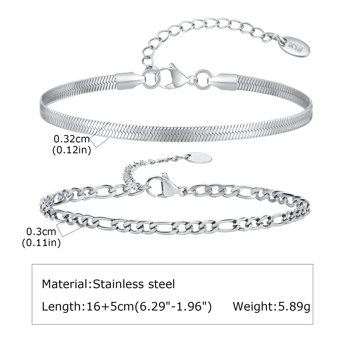 1/2/3pcs Chain Bracelet for Men Women,Stainless Steel Twisted Rope Cuban Chain Wristband,Hip Hop Minimalist Jewelry Gift