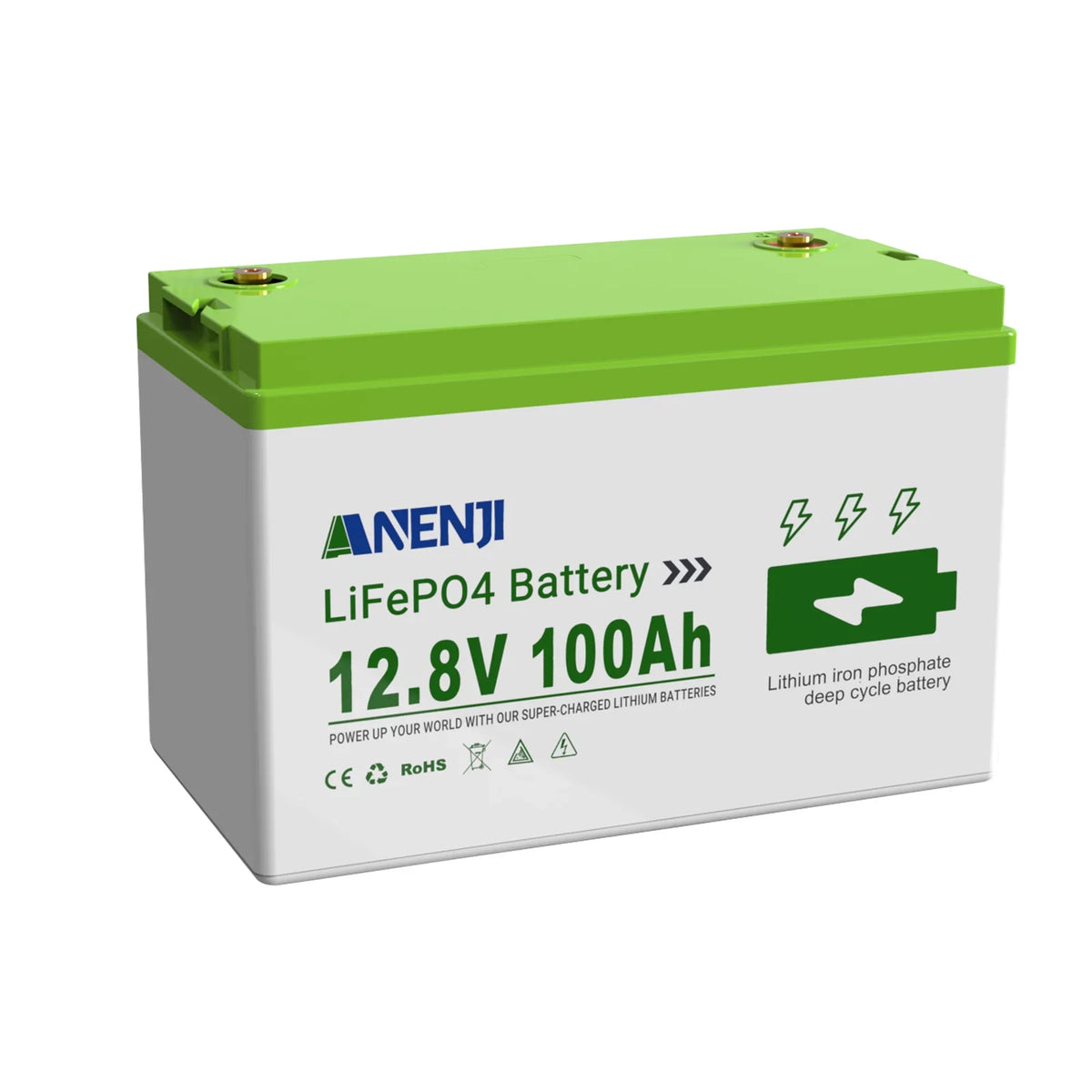 ANENJI 25.6V 100AH LiFePo4 Battery 24V 12V 100AH 1.256KWH 2.56KWH Grade A Cells Lithium Iron Phosphate Battery BMS 6000+ Cycle for Golf Cart