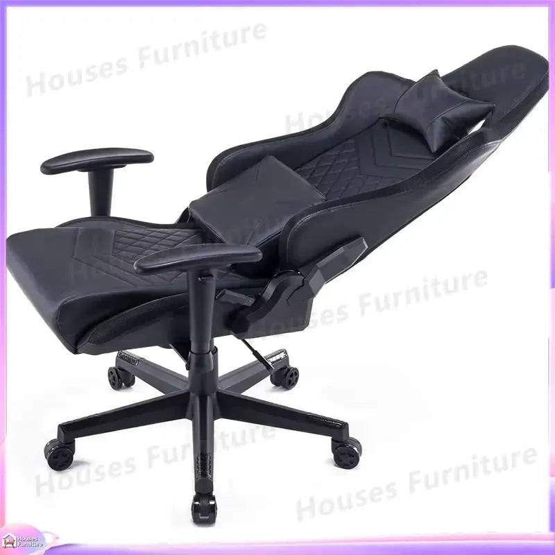 210 Gaming Chair Ergonomic Office Computer Desk Seat Adjustable Backrest Headrest RGB LED Light Imitation Leather Gamer