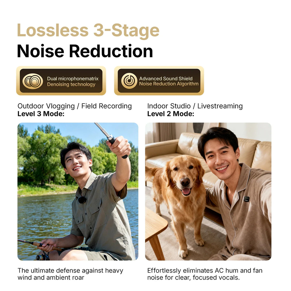 MAONO T1 Plus Dual-Capsule Wireless Lavalier Microphone Lapel Microphone for iPhone iPad Mini Mic for Video Recording Podcast