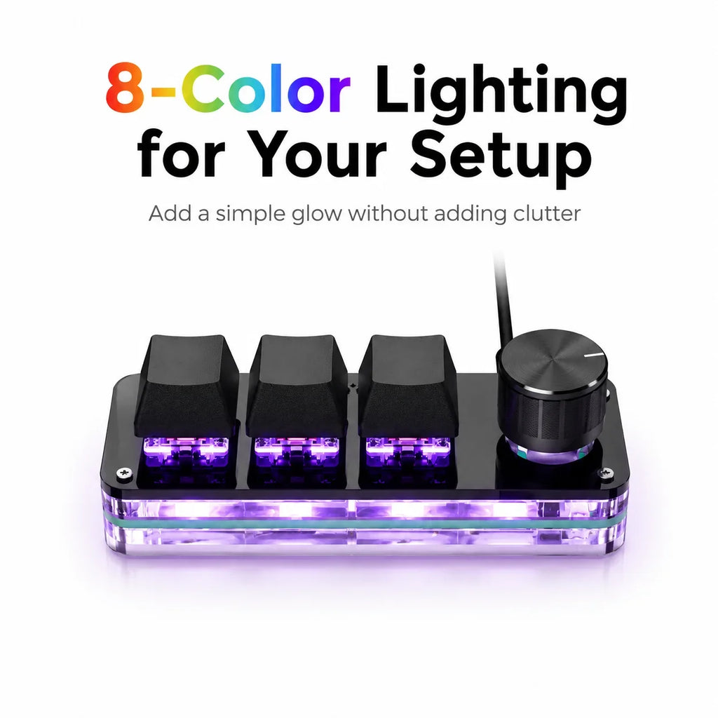 Macropad Macro Programming Keyboard RGB Mini Hot Swap Gaming Custom Knob Keypads Red Switch 3 Keys Knob For Photoshop Multimedia