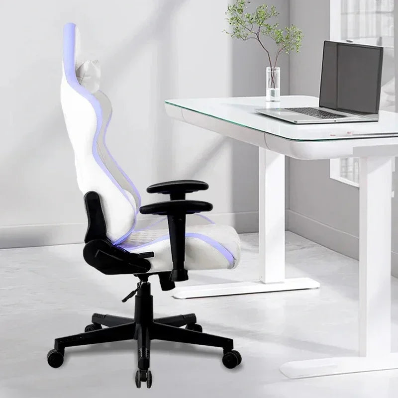 mComputer Ergonomic LED Lamp E-sports Chair Comfort Adjustable PU Leather Gaming Chair With Lights l