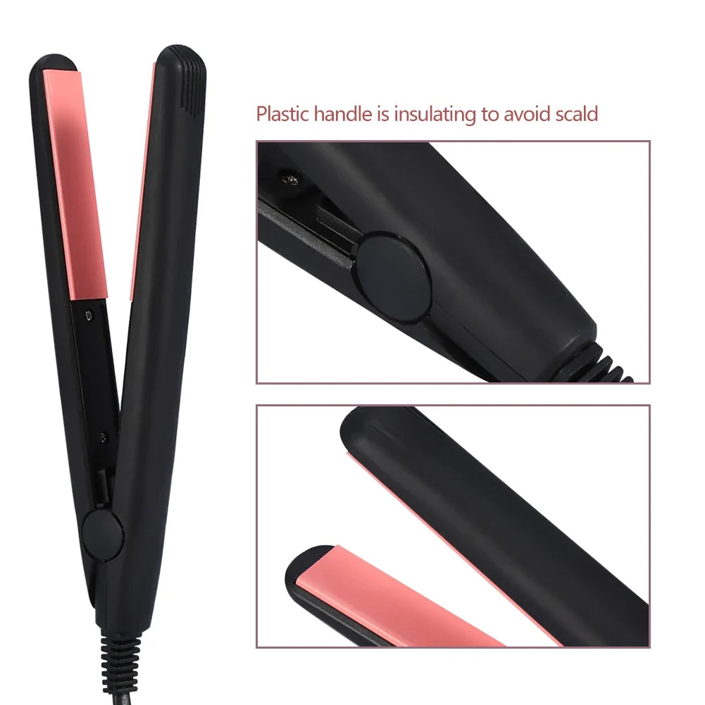 Electric Hair Straightener 18W 2Types Mini Portable Electronic Hair Straightener Straightening Hairstyling Tool