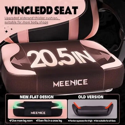 Pink Gaming Chair Cute with Cat Ears Paw Lumbar and Cushion,Ergonomic Computer Chair with Footrest,Reclining PC Game