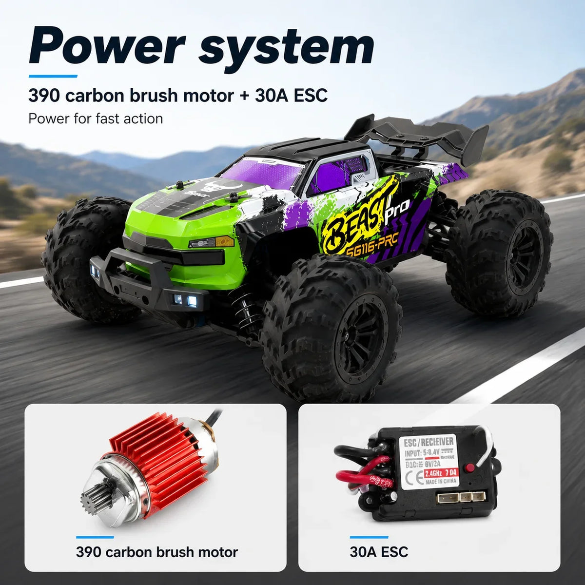 ZNLYRION 1:16 4WD RC Off-Road Truck, Up to 80 km/h
