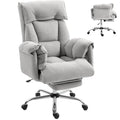 Executive Office Chair for Home or Office Use, Premium Mesh and PU Leather, Light Gray, Ergonomic Design with Adjustable Footre