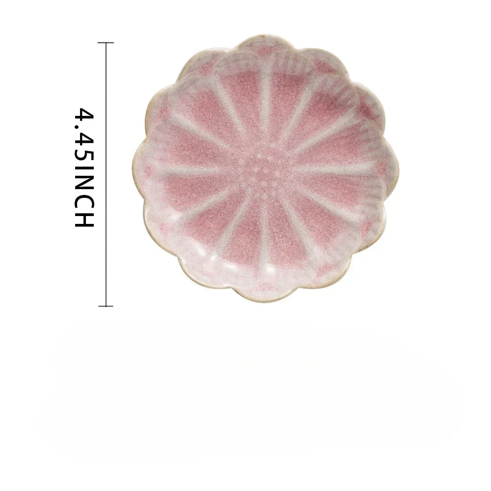 Creative and Minimalist Style Jewelry Tray Home Snack Dish Flavor Dish Ceramic Lotus Decoration Plate and Decorative Display