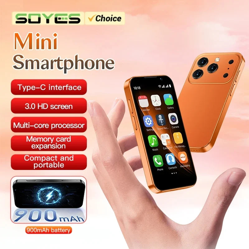 SOYES XS18Pro Mini Smartphone 3.0" Display 2GB RAM 16GB ROM Dual SIM Standby Dual Camera Android 9.0 Apps WiFi i17 Mini Phone