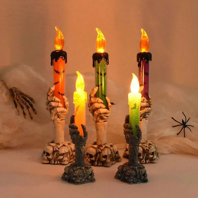 LED Halloween Skeleton Hands Candle Decoration, 1 Piece