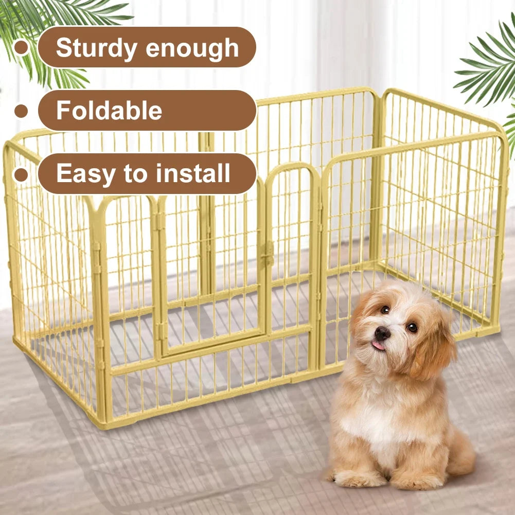 6 Panels Heavy Duty Dog Puppy Playpen Foldable Exercise Puppy Kennel Cage Heavy Duty Dog Cage for Dog Cat Rabbit Pet Exercise