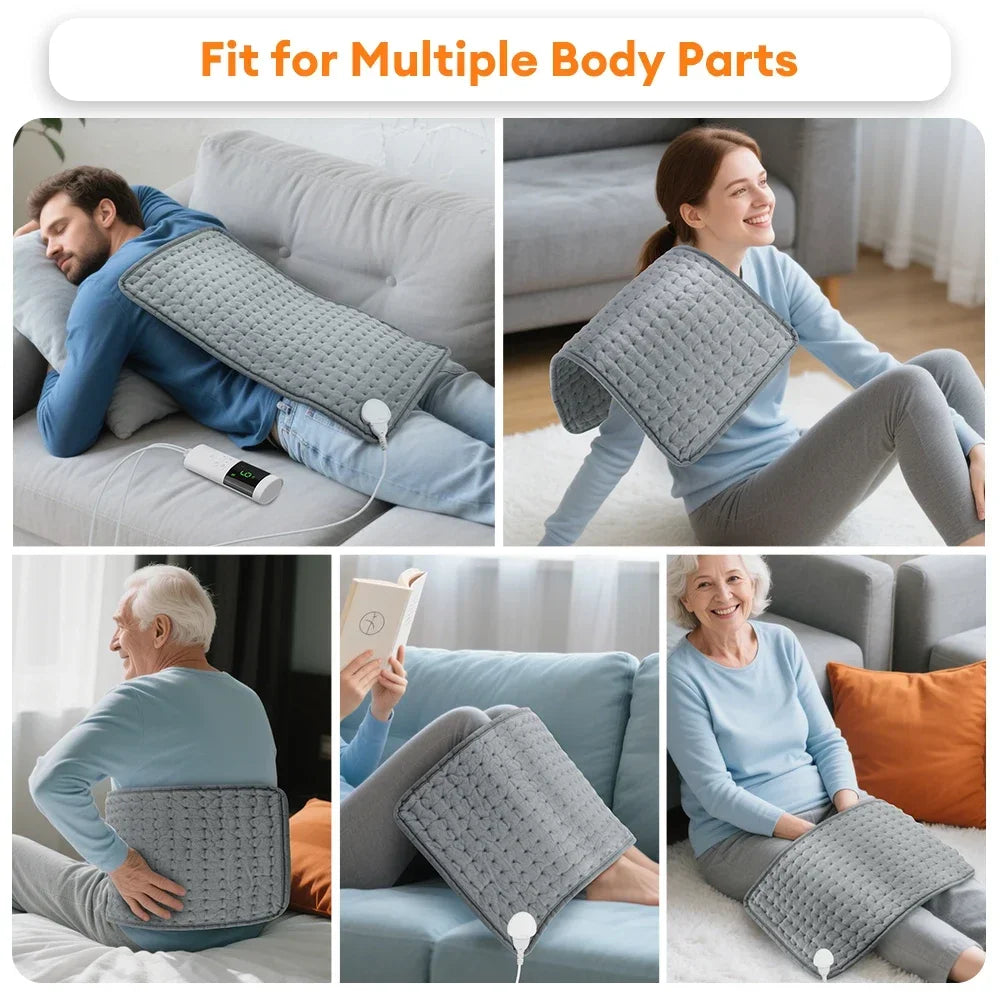 30*60cm Electric Heating Pads for Back Neck Shoulder Home Office Washable Winter Warm Blanket 4 Timer 9 Temperature Control