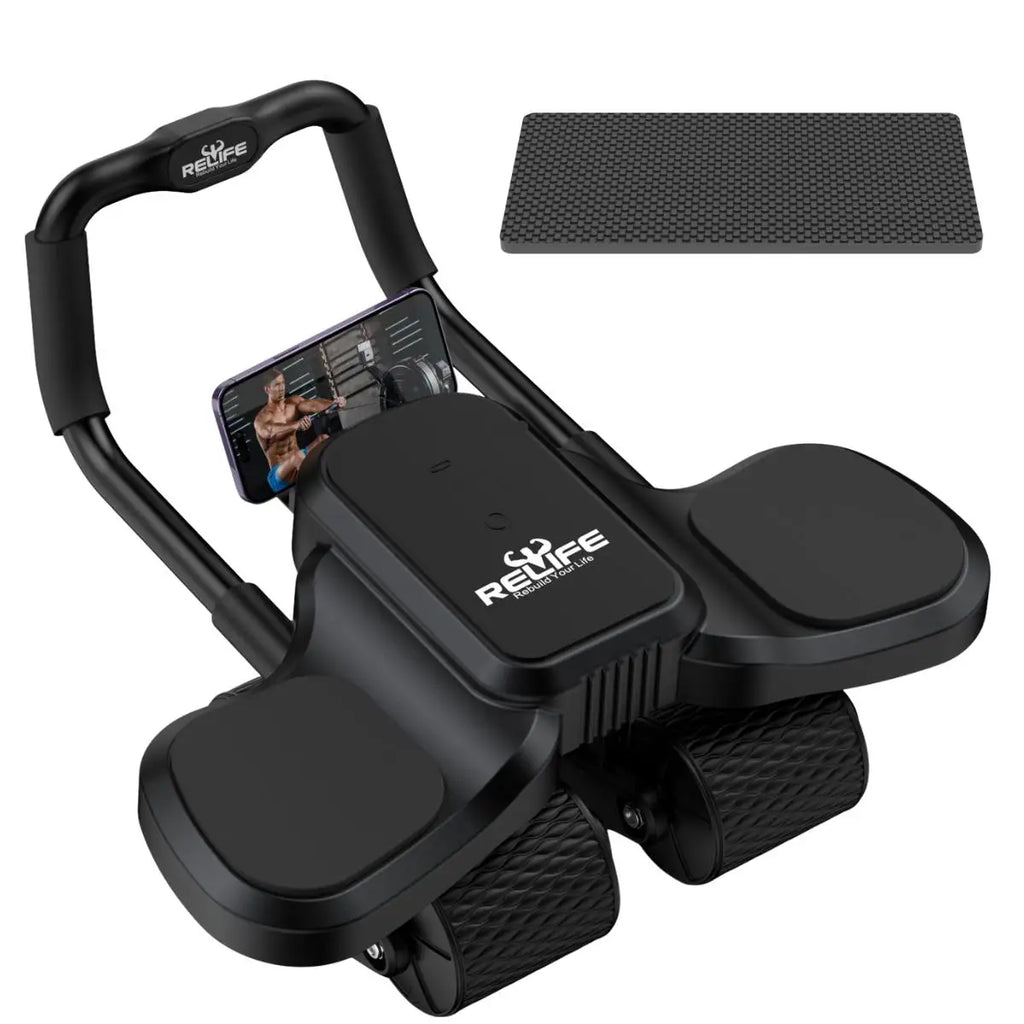 RELIFE 2-in-1 Ab Roller with Elbow Support and Knee Mat