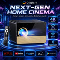 XIWBSY X06 Google TV Projector with TV Stick 3600 ANSI Native 1080P 4K Supported TOF Auto Focus WiFi6 BT5.4 Home Theater