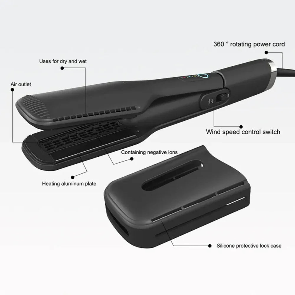 Professional Hair Straightener With Hot Air Ionic Hair Flat Iron 230°C Ceramic Coating Plate Hair Styler