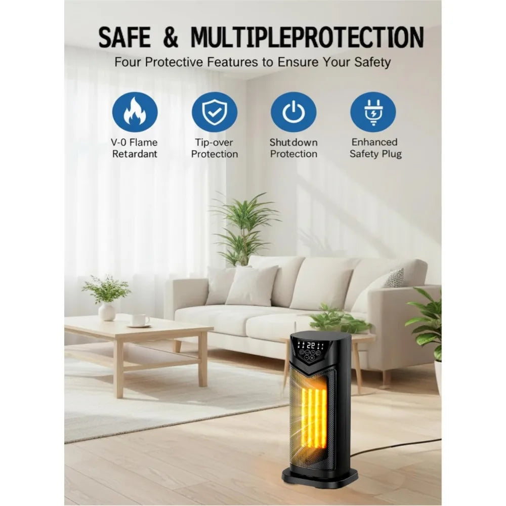 Portable Space Heater Fan Combo 1500W Electric Heater for Office