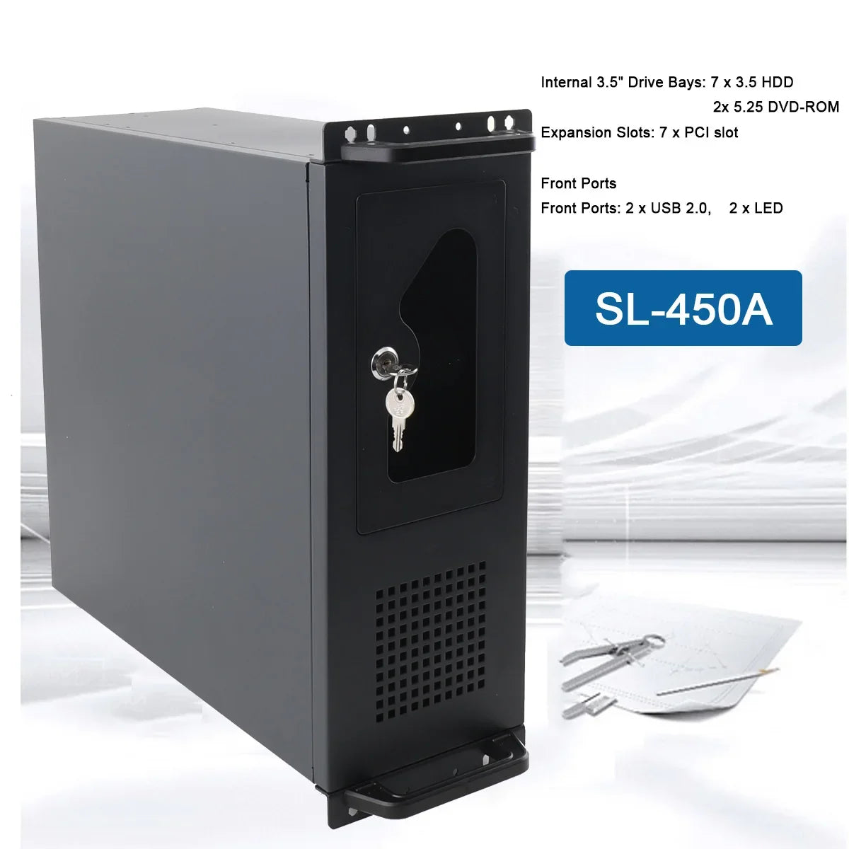 Desktop computer 4U server Industrial control workstation Main box 7 Hard disk Full tower multi-disk chassis