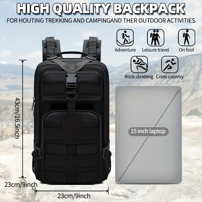 JSERYISGN 25L Tactical Hiking Backpack - Lightweight Daypack for Men & Women