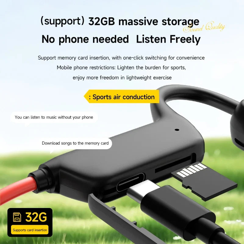 Lenovo Bone Conduction Headset Bluetooth 5.4 With Mic Waterproof Exercise Fitness Wireless Swimming Sports Headphone New 2026