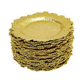 24Pcs Gold Chargers PP Plate Decoratio Table Setting Restaurant Round Salad Reef Plate Pad for Wedding Christmas Dinner Decor
