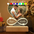 Personalized Photo Frame with Night Light, Customized Picture Frame, Personalized Anniversary Couple Gifts for Women Girlfriend