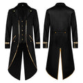 Men's Classic Medieval Vintage Tailcoat Halloween Cosplay Victorian Renaissance Style Steampunk Medieval Jacket Costume