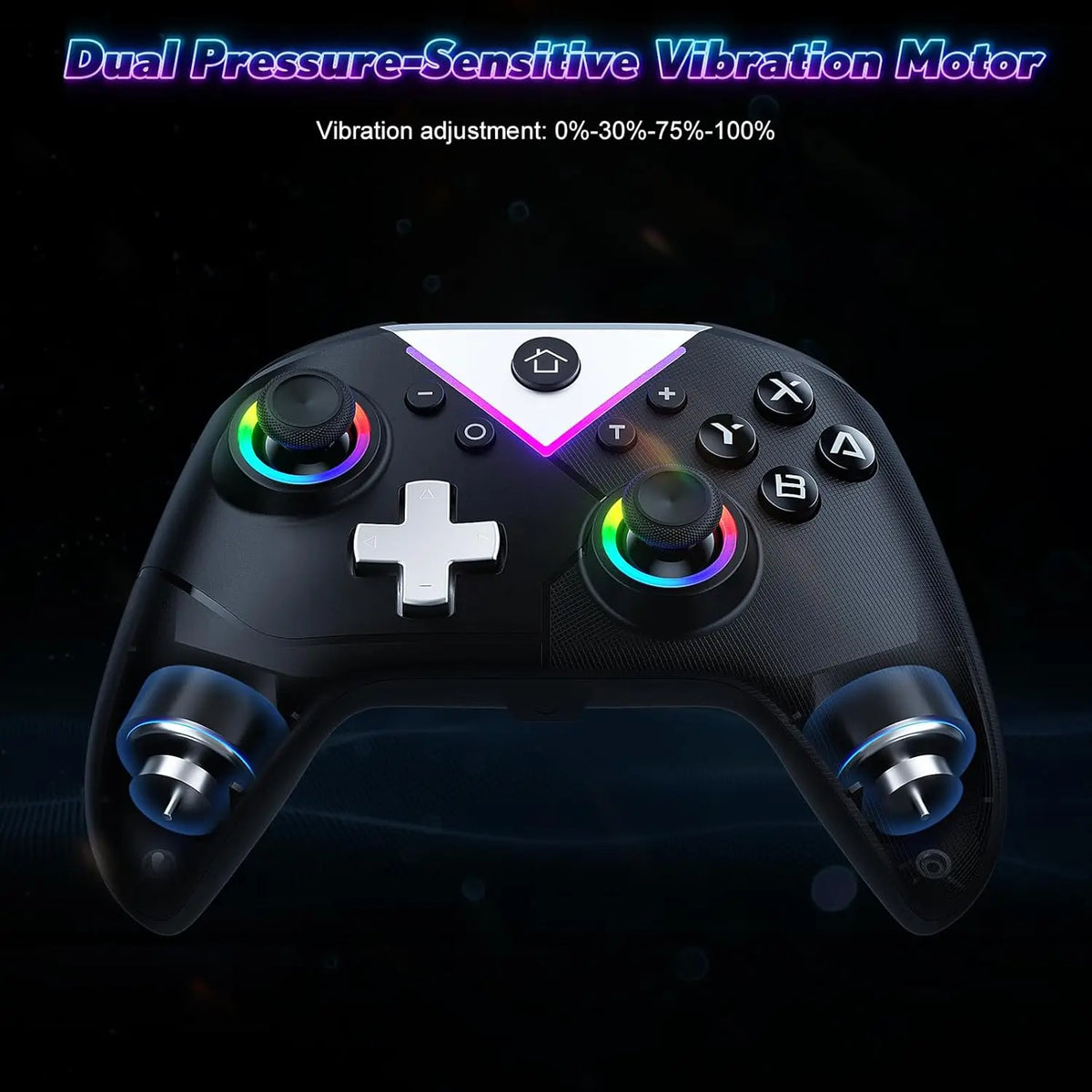 Game Controller for Switch Lite/OLED/PC/Steam BT Wireless RGB Gamepads Hall Effect,Turbo,Macro,6 Gyro Axis,Dual Vibration Motors