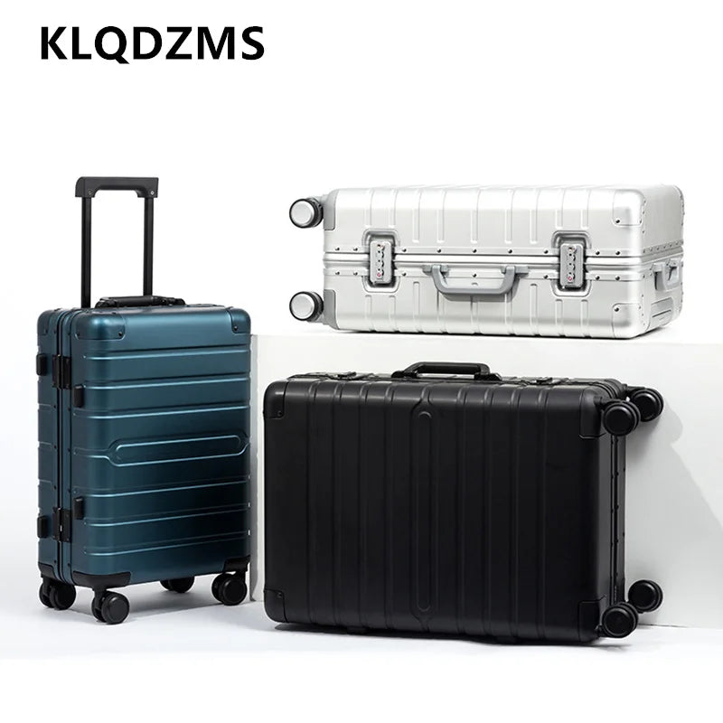 KLQDZMS 20 Inch Portable All Aluminum Magnesium Alloy Cabin Luggage Bag Female 24 Inch Password Travel Suitcase Student Fashion
