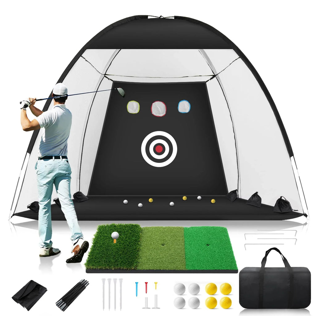 Golf High Impact Hitting Practice Net Golf Hitting Cage Indoor Outdoor Professional Exercise Practice Training Auxiliary Set