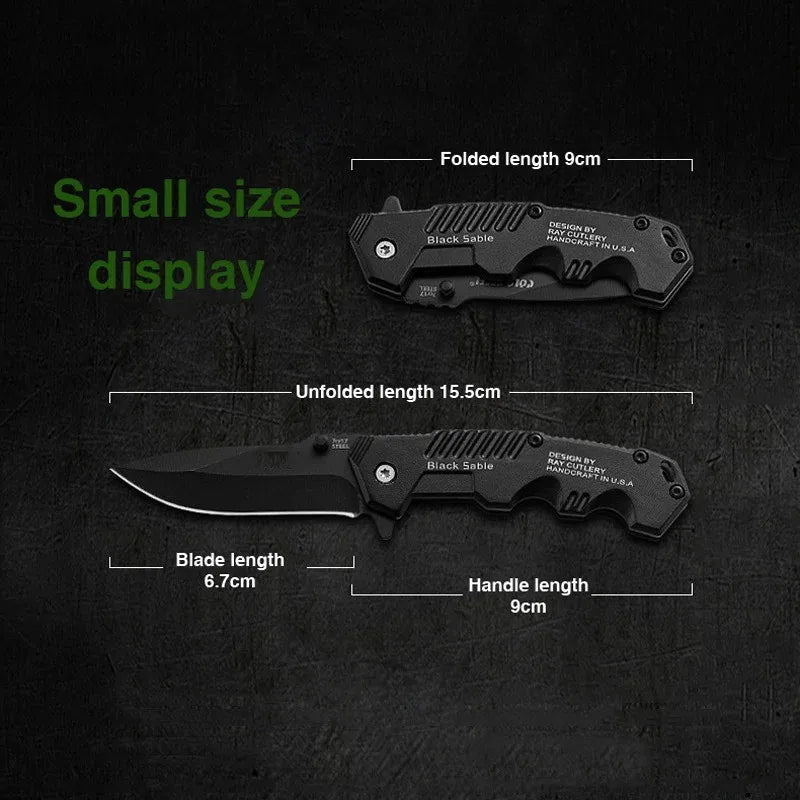 Portable Stainless Steel Folding Knife High Hardness EDC Kit Outdoor Mini Multi-Purpose Fruit Camping Survival Defensive Knife