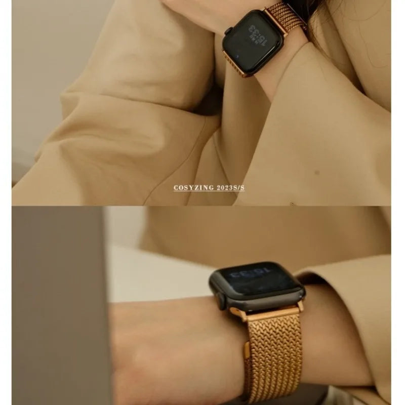 Stainless Steel Metal Strap For Apple Watch 46mm 42mm 44mm 40mm 45mm 38/41/49mm For iWatch Series 11 10 9 8 7 6 5 4 SE Ultra3/2