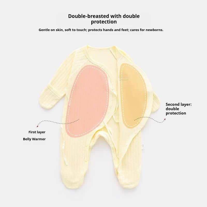 Hand-Wrapped Foot Onesie Baby Cotton Butterfly Clothes Newborn Clothes Newborn Baby Monk Clothes Ha Yi Climbing Clothes