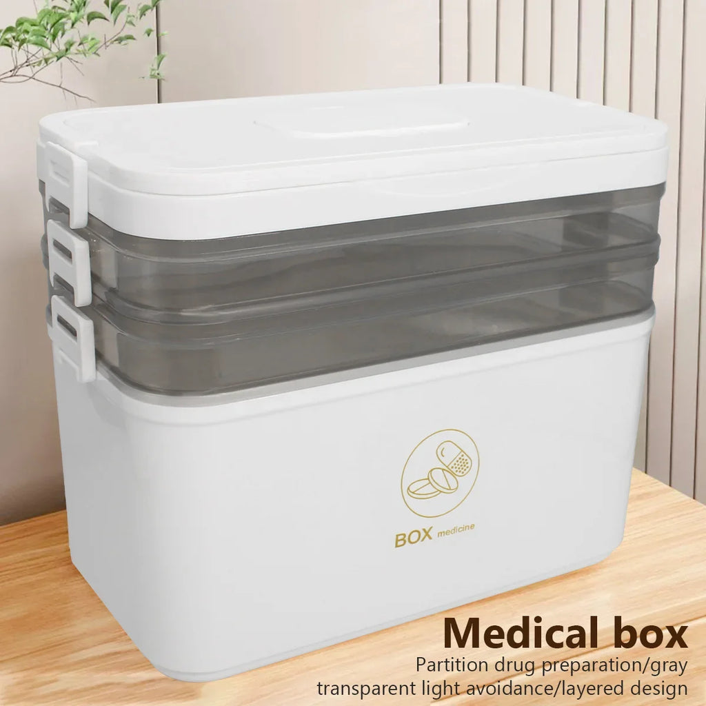 Multi-Tier First Aid and Small-Item Storage Box, 2 to 5 Layers