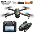 ZNLYRION K21MAX Foldable Brushless Drone With Screen Remote EIS Dual Electric Camera Optical Flow Hover Colorful LED Light RC Quadcopter