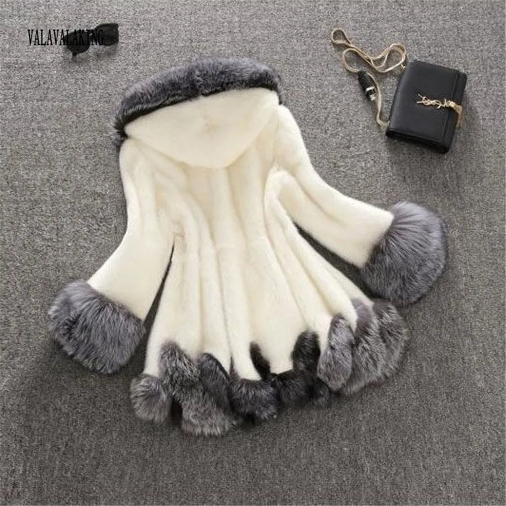 2026 Women Winter Plus Size Thick Furry Faux Fur Coat Female Hooded Long Sleeve Plush Jacket Lady Fake Fur Warm Fluffy Cardigan