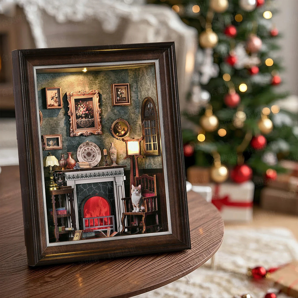DIY Wooden Fireplace Book Nook Kit