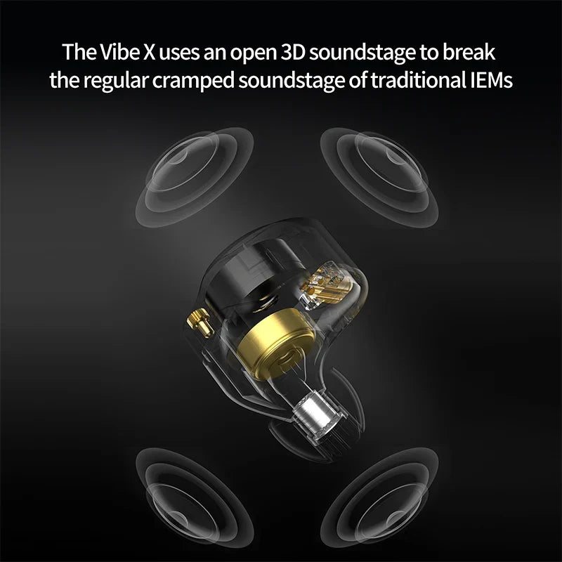 In Stock KZ Vibe X Low Frequency Vibration Earbuds HiFi IEM Deep Bass Headset Stereo Sound In-Ear Earphones for Music Gaming