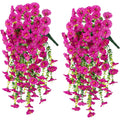 2pcs Artificial Hanging Flowers UV-Resistant Fake Plants Hanging Rattan Perfect for Home Garden Weddings Versatile Outdoor Decor