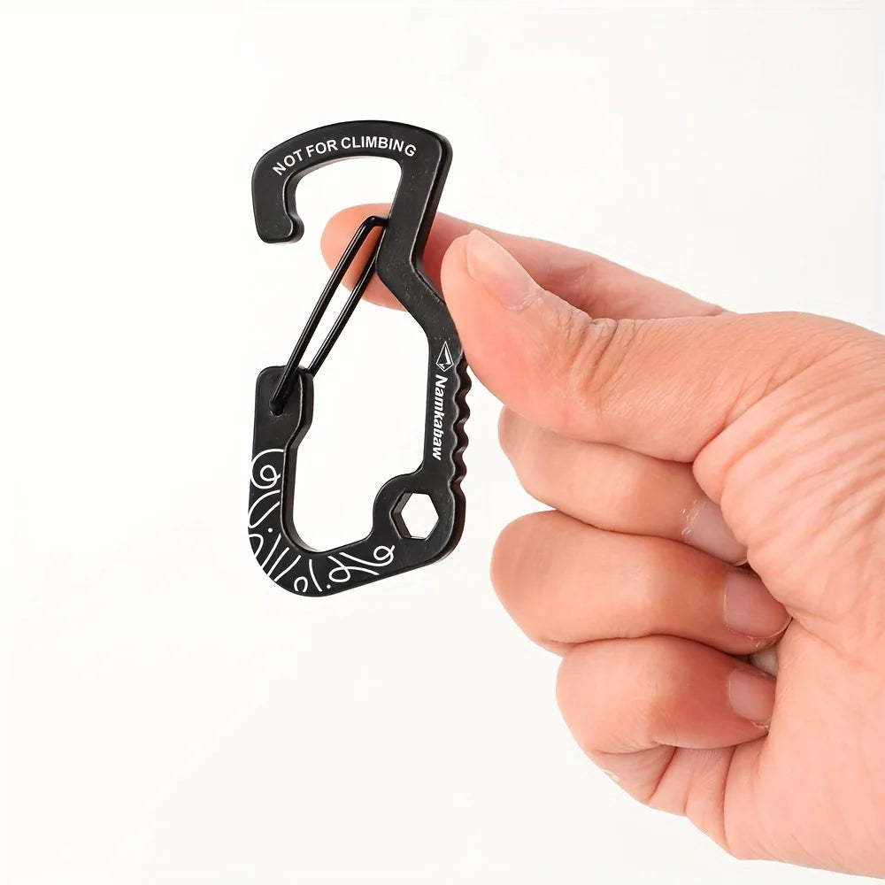 1/2/5pcs Outdoor Backpack Carabiner Multifunctional Print D Ring Spring Hook Metal Water Bottle Clip Aluminum Quick Release