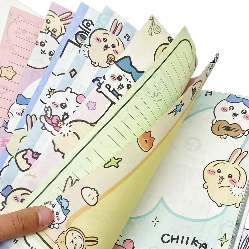 Chiikawa Cute Notebook 80 Sheets, Full Color Kawaii Journal Notepad for Note Taking School Office, Great Gift for Chiikawa Fans