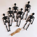 6-Piece Plastic Skeleton Pendant Decorations for Halloween