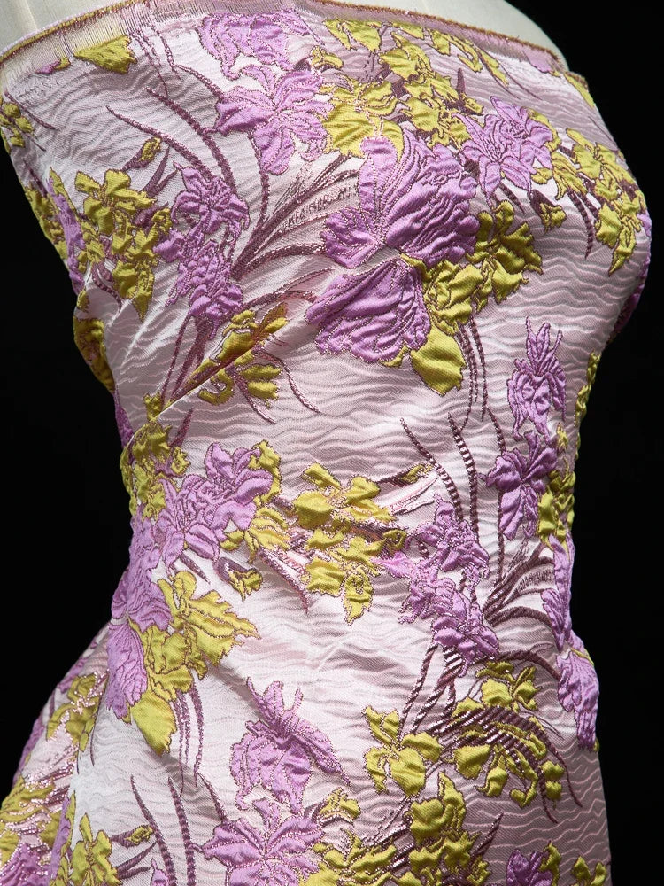 Brocade Lace Fabric, 5 Yards, 100% Polyester Organza