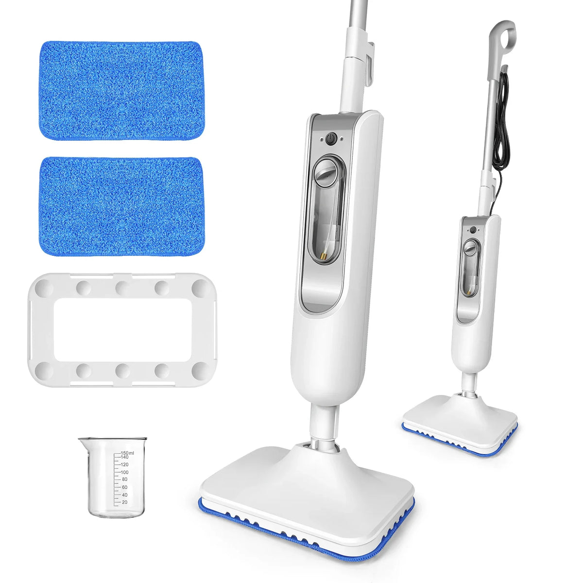 DayPlus 12-in-1 Electric Steam Mop - 1500W, 400ml, 20-Sec Heat-Up, Rotatable Head, Carpet Glider, Handheld, UK Plug