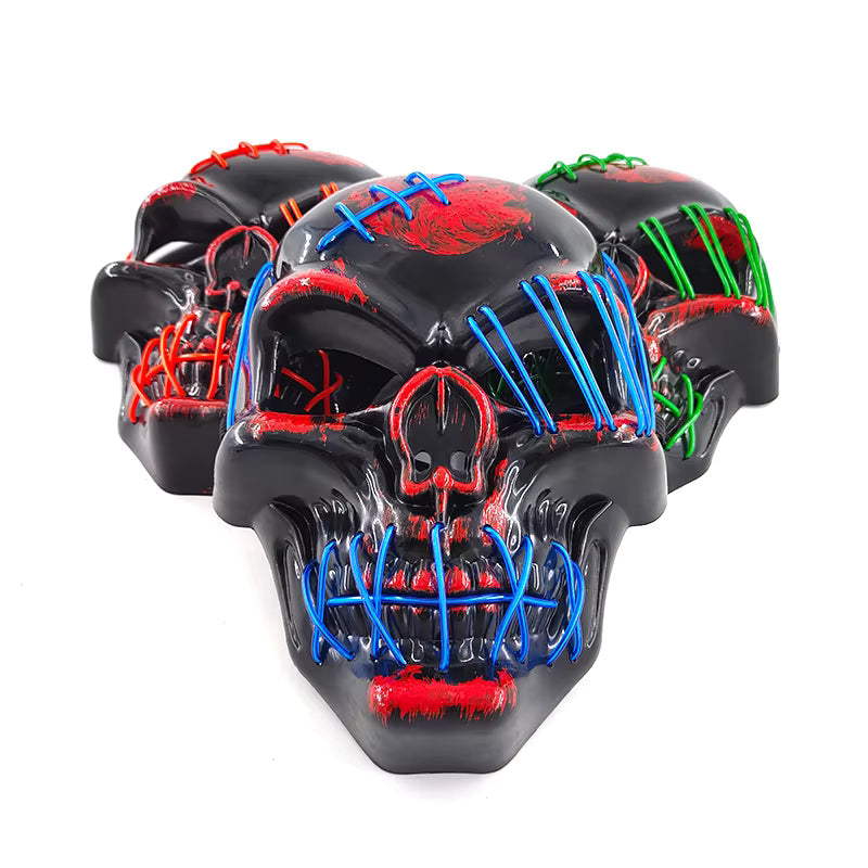 EL Wire Skull Party Mask, 3V Battery Powered
