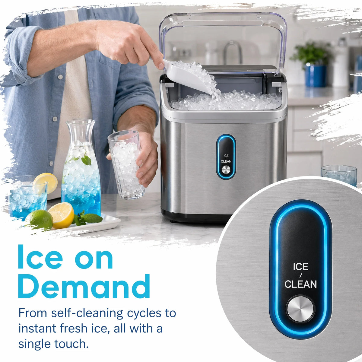 Countertop Nugget Ice Maker, 33 lb Daily Output