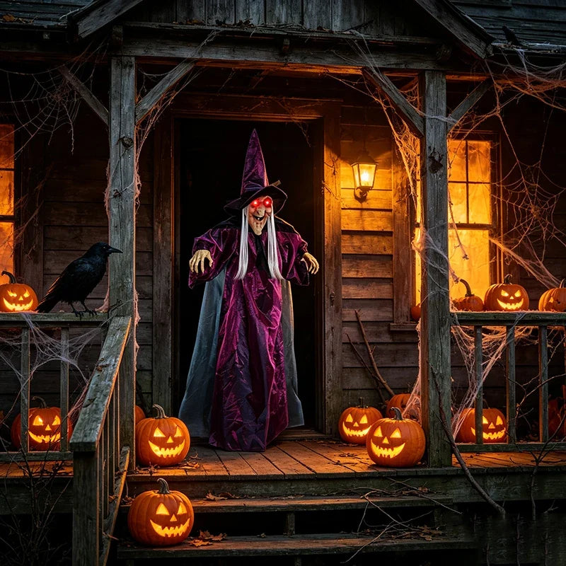 71 in Voice-Controlled Halloween Witch Ghost, Light-Up