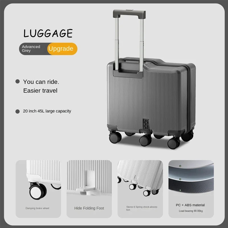 Children Luggage Suitcase for Boys and Girls Ride-On for Airplanes 20-inch Carry-On Suitcase Combination Lock Short Trip Family