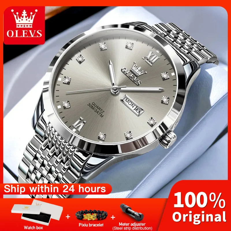 OLEVS 2943 Men’s Quartz Watch with Auto Date and Week Display