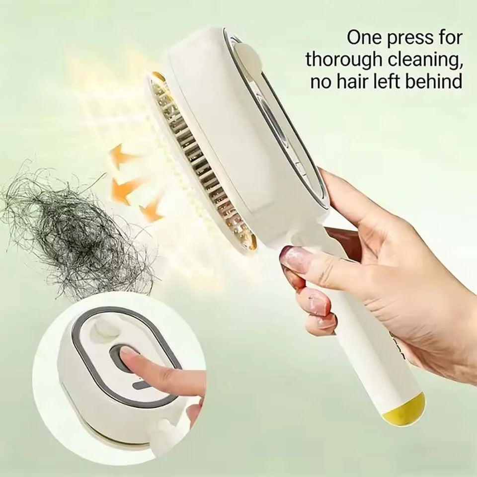 2026 Electric Steaming Hair Straightener Brush Electric Spray Air Cushion Massage Hair Brush Rechargeable Detangling Steam Brush